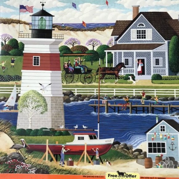 Hometown Collection Grand Peacock Hotel & New England Lighthouse Puzzles Set - Picture 3 of 16
